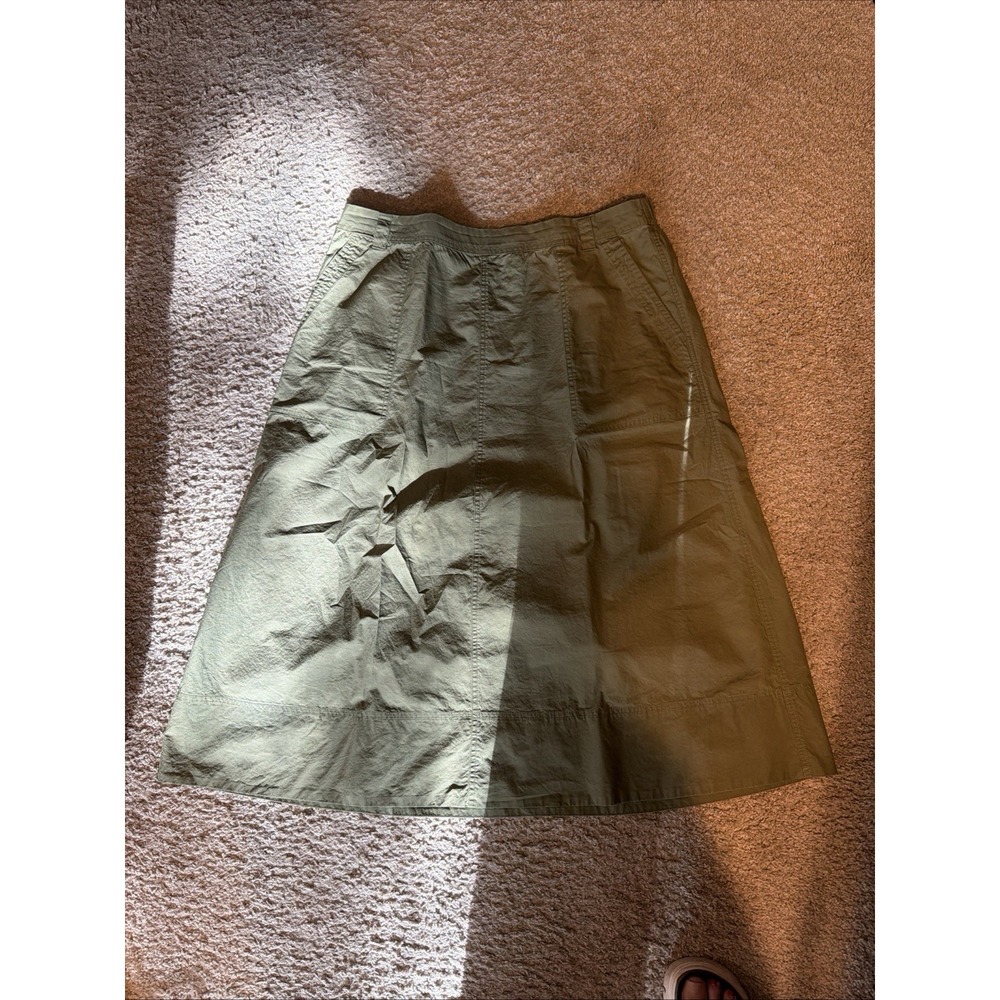 XL Women's Universal Thread Army Green Skirt Elastic Waist Pockets Cotton